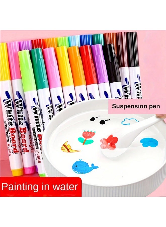 Magic Water Painting Pens for Kids – Interactive Floating Art with Non-Toxic Ink, Quick-Drying, Smooth Writing, Perfect for DIY Craft Projects, Creative Play, and Gifts – Includes 12 Bright Colors, Water-Based, Safe, Mess-Free, and Fun for Children - Image 1